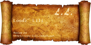 Losó Lili névjegykártya