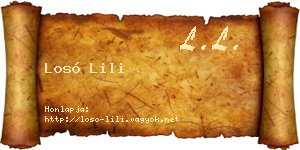 Losó Lili névjegykártya